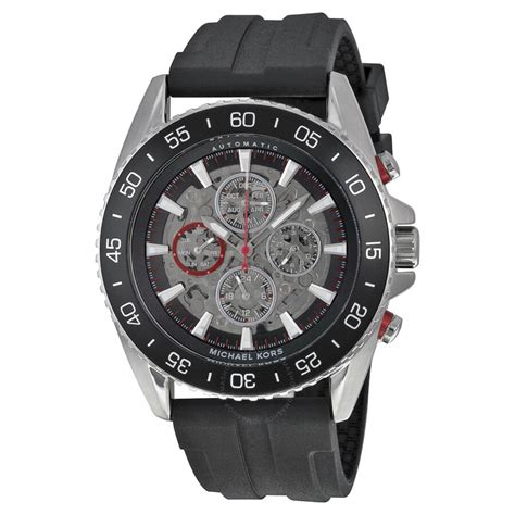 michael kors mk9013|Michael Kors JetMaster Automatic Black Dial Black SiliconeMens .